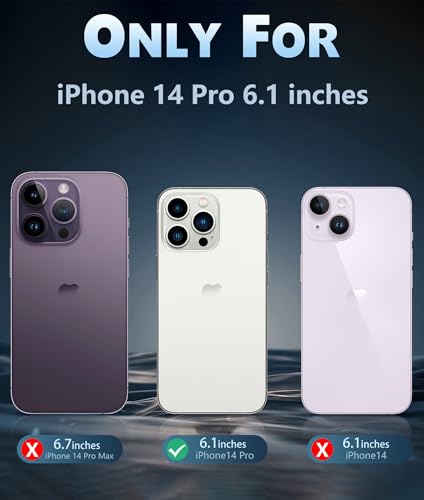 Image of FNTCASE for iPhone 14 Pro Case: Clear Magnetic Phone Cases with Screen Protector Compatible with Magsafe Slim Anti Yellowing Rugged Shockproof Protective Transparent Cell Phone Cover (B-Black)