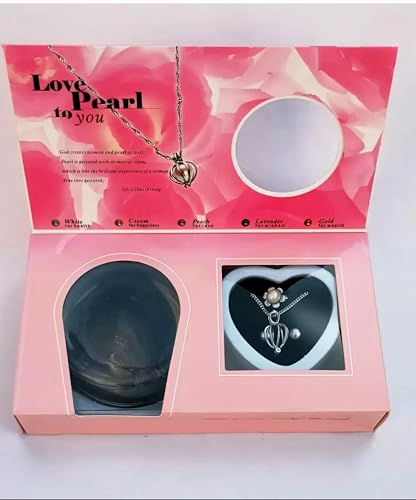 Wish Pearl Necklace Gift Set | Best Gift for Valentine | Love Pearl | DIY Necklace Kit | Wish Pearl Set with Canned Pearl Shell, Metal Shell with Pearl | DIY Gift with Free Earrings and Adjustable Finger Ring | Gift for Girls 2 41MDa7zgKfL. SL500