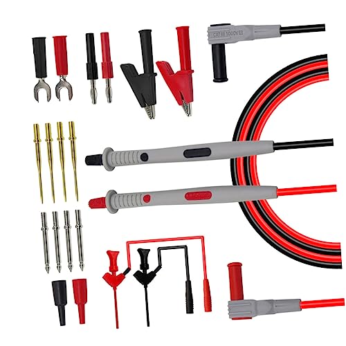 NUOBESTY 16stücke Multimeter-prüfhaken Bananenstecker Und Alligator-clip Inklusive Austauschbarer Testspitzen Und Isolierter Greifhaken Für Smd-komponenten