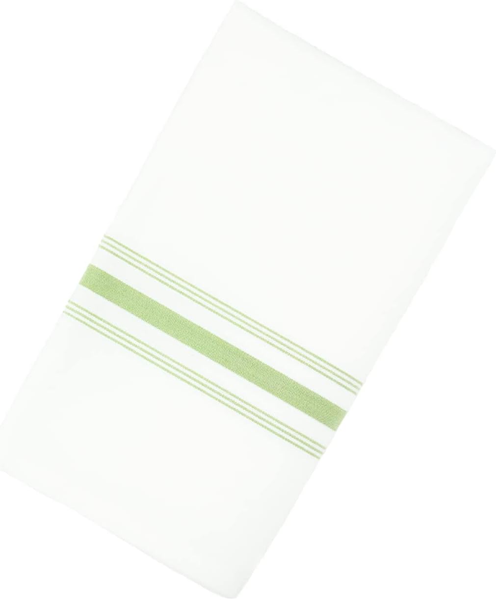 Arkwright Bistro Dinner Cloth Napkins - (Pack of 12) Absorbent, Soft, and Washable Professional Restaurant Quality Table Linen with French Stripes, 18 x 22 in, Green