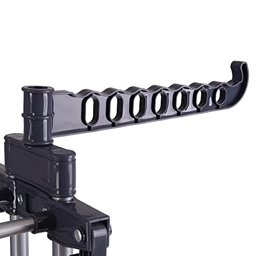 Aquaterior Foldable 3 Tier Clothes Drying Rack Rolling Collapsible Garment Laundry Dryer Hanger Stand Rail Indoor Dark Grey