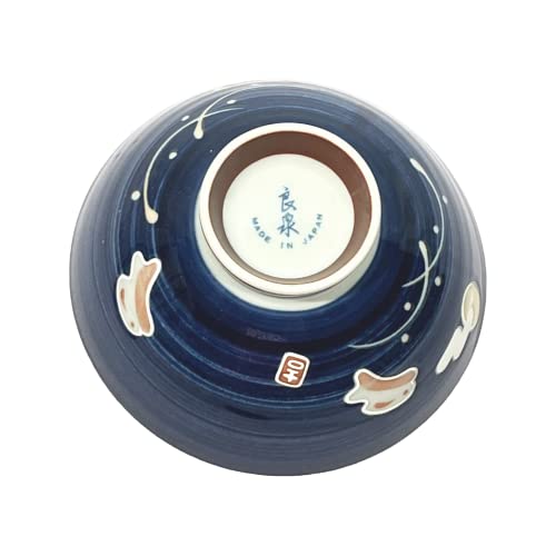 Mino Ware Japan Traditional Style Japanese Ceramics Rice Bowl Chawan Pottery, Dishwasher Microwave Safe Made In Japan (Totoya Usagi, Medium (Oohira)) #TOP3