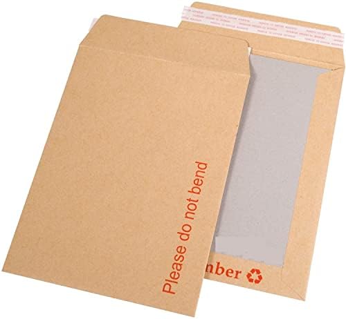 indigo® A4 C4 Board Back Brown Manilla Envelopes Peel Seal for Posting mailing Home Office and Ecommerce -eco Friendly (100)