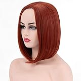 BESTUNG Short Bob Wig Red Wigs for Women Cosplay Wig Straight Halloween Costume Wigs 13Inch