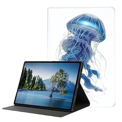 DHEEBFWE Case for Kindle Fire 7 Tablet (12th Gen, 2022 Release) and Fire 7 Kids Tablet (12th Gen, 2022 Release),Slim Hybrid Multi-Angles Viewing Stand Cover w/Auto Wake/Sleep,Deep Sea Jellyfish