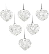 Heart Shaped Glass Ornaments (Set of 12) Christmas/Valentine’s Day Tree Décor, Holiday Decoration...