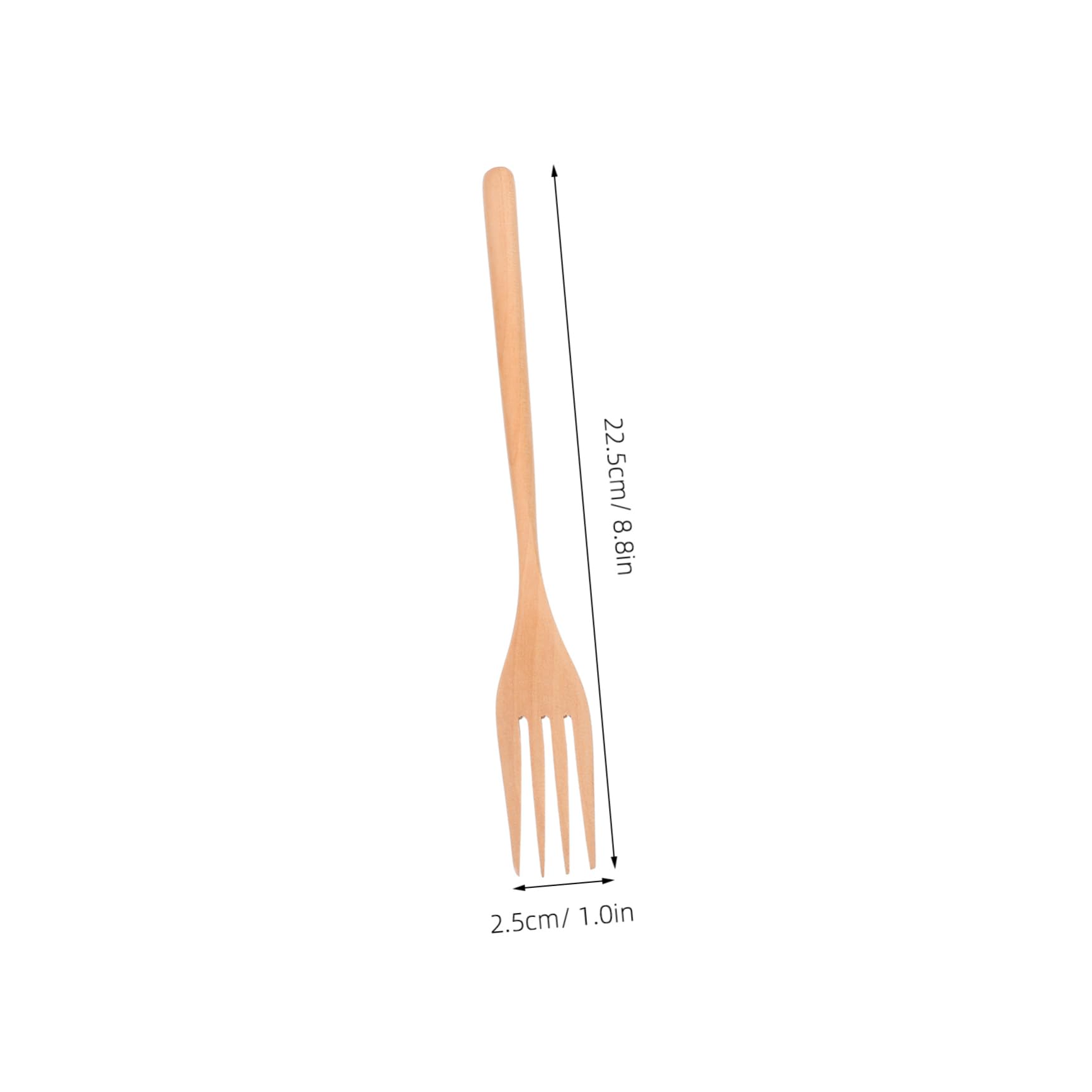 Cabilock Wooden Salad Fork with Long Handle Multi Use Kitchen Serving Utensil for Fruit and Dinner Ergonomic Wood Fork for Easy Handling for Home and Restaurant Use