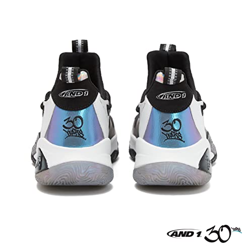 And1 Attack 3.0 Men’s Basketball Shoes, Sneakers For Indoor Or Outdoor Street Or Court - Black/White/Silver Grey, 12 Medium #TOP5