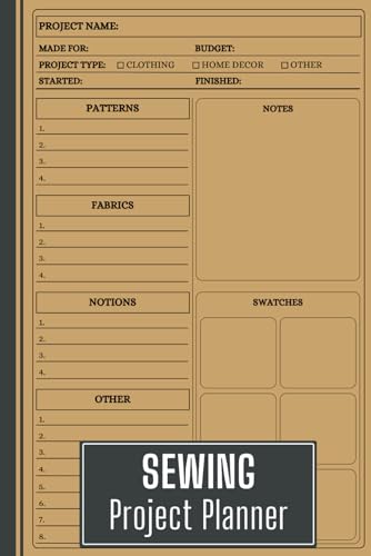 Sewing Project Planner: A Record Log Book for Beginners and Professional Tailors
