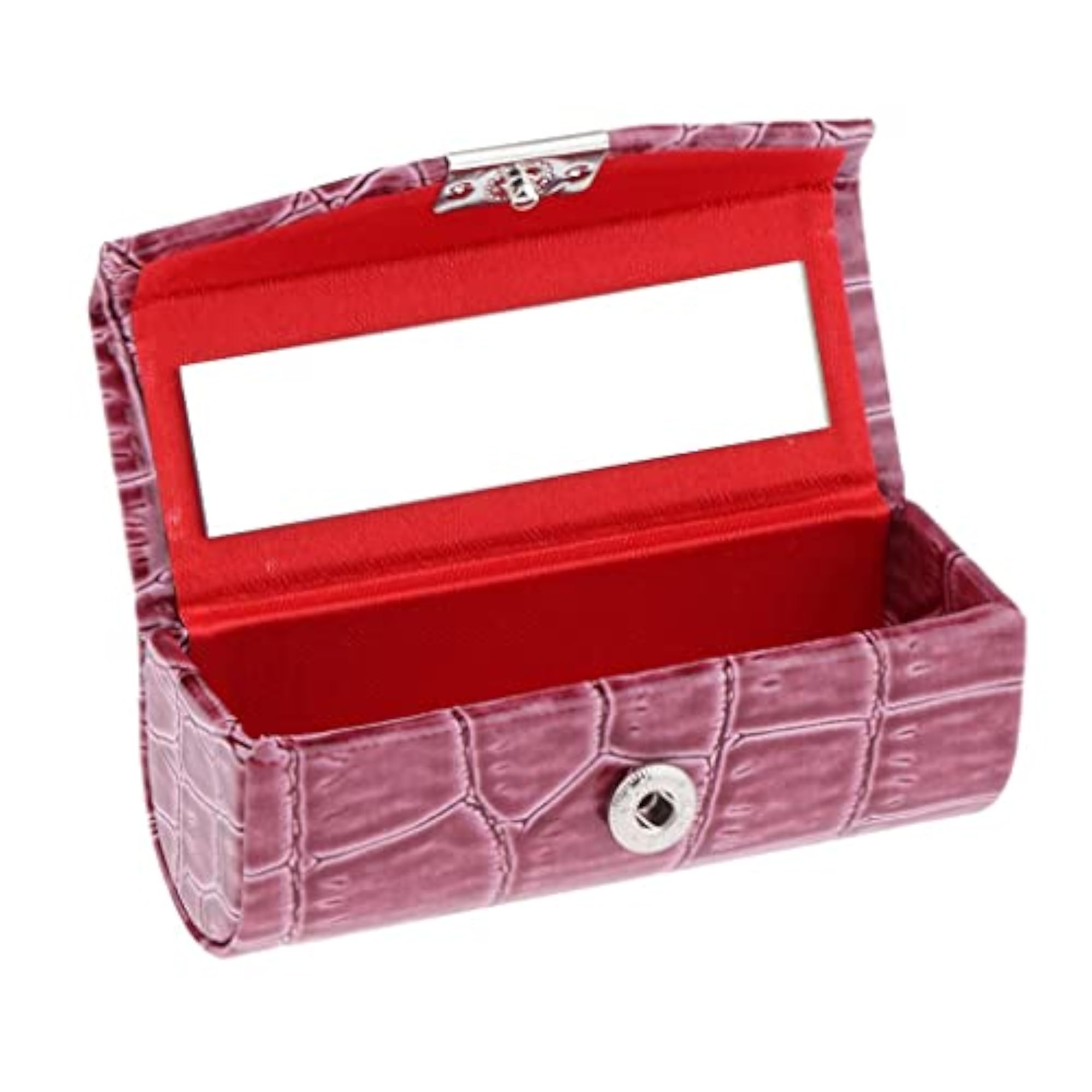 3x PU Leather Lipstick Case Holder, Dark Brown & Black