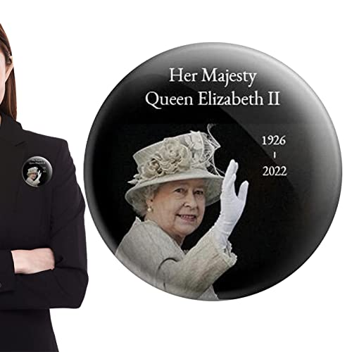 NAKYLUCY 5 Pcs Insigne d'épinglette de la Reine Elizabeth II 2022,in Our Memory Forever 1926-2022 Badges Noirs Fournitures de deuil | Broche de Cadeau de Souvenirs de Service commémoratif Cover