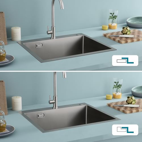 Évier de cuisine rectangulaire avec distributeur de savon et siphon complet 5550U - 8