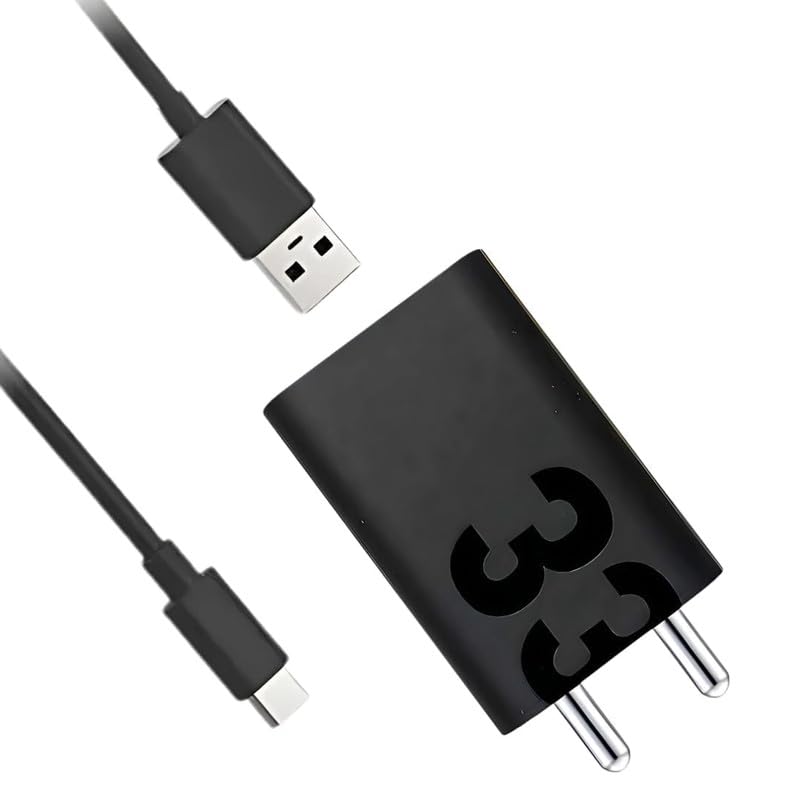 33W Fast Charger for Motorola Moto G57 Power Original QC Adapter Type C 3.0A High Speed Fast Turbo SuperVooc QC 3.0 Smart SinglePort with 1m Type-C Charging & Sync Cable (Black, VOOC, VT.A)-image-34