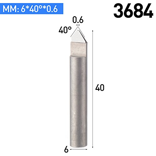 Huhao 1Pc Cnc Engraving Bits 1/4 Shank 6Mm 40 Degree Cnc Router End Mill Pcd Tools V Groove Router Bit Cutting Engraving Bits Pcd Cutter For Stone Hard Granite Diamond #TOP1