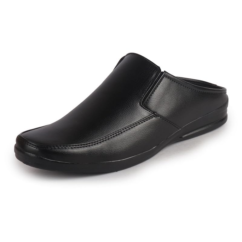Image of FAUSTO Men Formal Back Open Memory Cushioned Insole Slip On Shoes | Office, Meetings, Event Slip Ons with Comfort All Day Long | Semi Formal Outfit Shoe, Anti Skid Rubber Sole