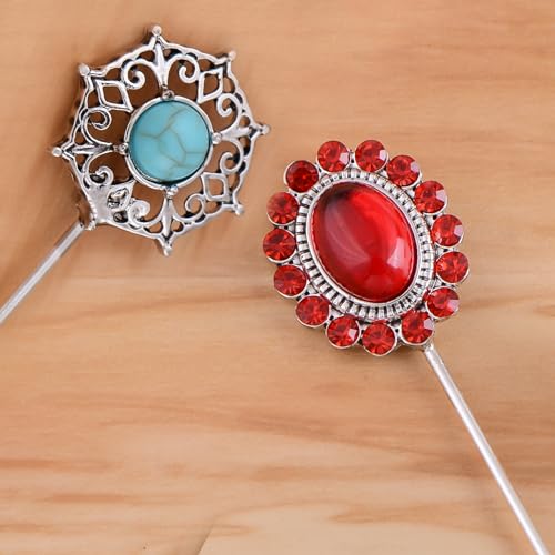 Image of Alilang 2Pcs Classic Hat Pins for Women and Lapel Brooch Set Vintage Style Decorative Stick Pins for Hats Suits Scarves Fitted Hats to Keep Hat in Place