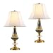 Produktbild HDZWW Moderne Keramik Tischlampen 2er-Set, Weiß Tischlampe for Nachttisch Schlafzimmer, Niedlich Schreibtischlampe mit weißen Stoffschirm 25  in Höhe