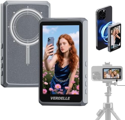 VERDELLD Pantalla Magnética para Selfie Vlog, Monitor para Teléfo...