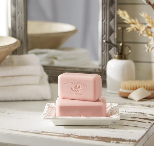Image of Pre de Provence Artisanal Soap Bar, Natural French Skincare, Enriched with Organic Shea Butter, Quad Milled for Rich, Smooth & Moisturizing Lather, Peony, 5.3 Ounce