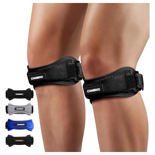 CAMBIVO Rodillera Adjustable x2, Cinta Rotuliana, Rodilleras Menisco y Ligamento con Correa para Tendón Rotuliano, Correr, Saltar, Gym, Alivio de la Tendinitis, Estabilización de la Articulación