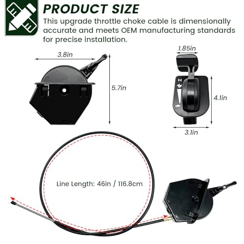 VERCCA Upgraded 946-05098c Throttle Choke Cable Fit for Cub Cadet Craftsman MTD Lawn Tractor Throttle Cable Assembly XT1-LT46 LT50 GT54 XT2-LX46 ST54 LT54 GX54 Replace 946-05098a 946-05098b 746-05098a by VERCCA - Used condition - Image 3