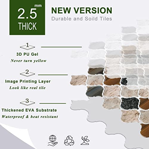 Stickgoo Arabesque Tile Peel And Stick Backsplash, 12”X12” Self Adhesive Wall Tiles (Pack Of 10, Thicker Design) (Sandstone) #TOP1