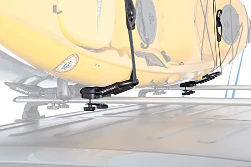 Rhino-Rack J Folding Kayak Carrier Extension, Includes 2 Padded Buckle Tie Downs & Two Straps, Double Your Carrying Capacity, Black (S512X) #TOP4