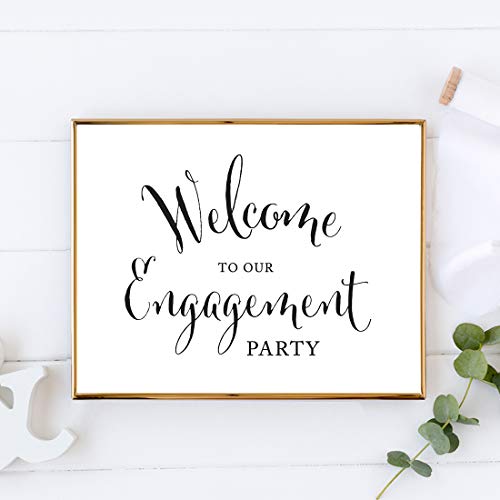 Andaz Press Wedding Party Signs, Formal Black And White Print, 8.5X11-Inch, Welcome To Our Engagement Party, 1-Pack, Decor, Decorations #TOP1