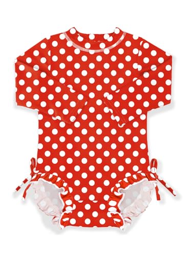 Image of BesserBay Baby Girl Swimsuit UPF 50+ Long Sleeve Zipper Snaps Bottom One Piece Rash Guard 0-36 Months
