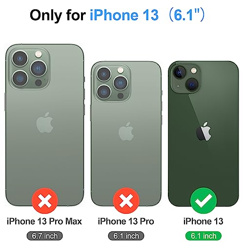 Shieldtop for iPhone 13 Wallet Case(Not iPhone 13 Pro) with Card Holder,for Women Men,iPhone 13 Phone Case RFID Blocking PU Leather Flip Shockproof Cover with Strap Zipper Credit Card Slots,Wine Red