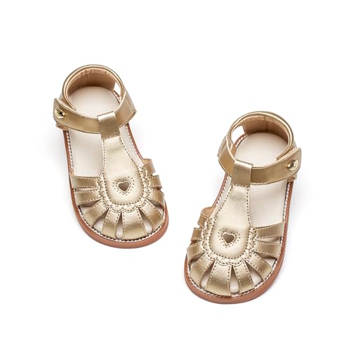 Image of Felix & Flora Toddler Girls Sandals Flower Girl Shoes Soft Rubber Princess Flat Shoes