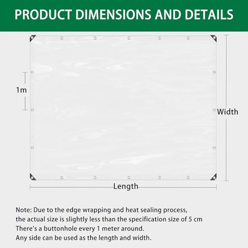 Lona exterior con ojales transparente e impermeable para exteriores 7