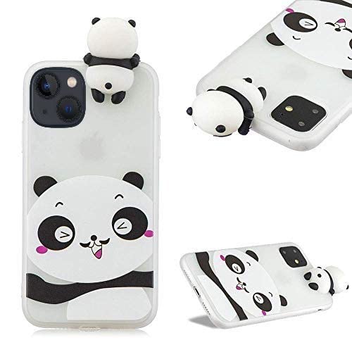 Image of MIDOS Back Cover Compatible With iPhone 13 Silicone 3D Cute Rubber Panda Girls Case For iPhone 13 (Panda),White