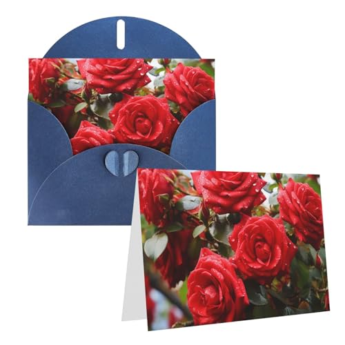 Cartes de vœux vierges roses rouges pour vos invitations d'anniversaire et de mariage