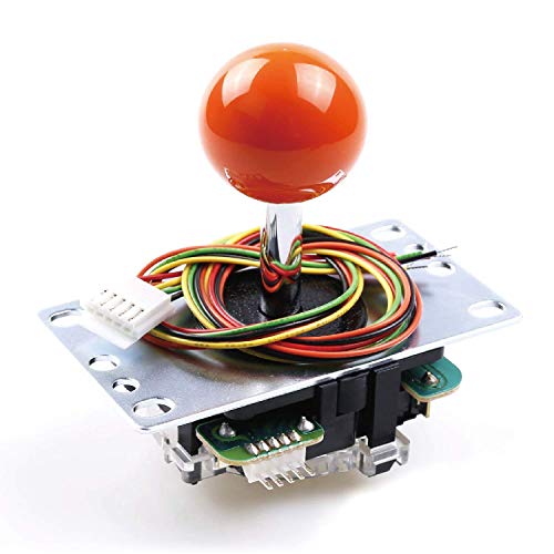 Image of SANWA JLF-TP-8YT Arcade Joystick (Orange Ball Top) - Premium, High Precision, Responsive Controls, Multi-Platform Compatible - Ideal for Gaming Enthusiasts, for Arcade Jamma Game 4 & 8 Way Adjustable