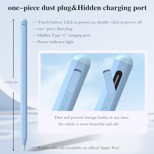 Image of Stylus Pen for iPad11&10thGen,14Mins Faster Charge, with Pencil Holder,Palm Rejection, Tilt Sensitivity, for iPad Air11&13-inch(M3 /M2), iPad Pro 11&13-inch (M4),iPad 6-11th,iPad Pro 11 /12.9 inch