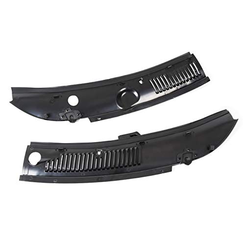 ECOTRIC 2Pcs Windshield Wiper Cowl Vent Grille Panel Hood Compatible with 1999-2004 Ford Mustang Direct Aftermarket Replacement for Part 3R3Z 6302228 AAA