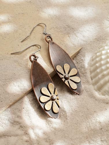 MINACHI Vintage Boho Rustic Flower Sunflower Dangle Drop Earrings Bohemian Summer Jewelry Gift for Women2