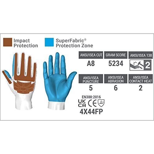 Hexarmor Ggt5 Series 4021X High Vis Work Gloves With Cut Resistance And Impact Protection, Large #TOP2