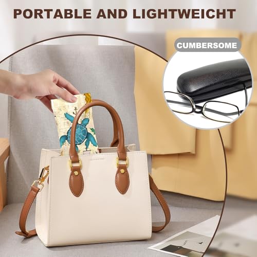 Image of Anikathy 2Pcs Sunglass Eyeglass Glasses Case Soft PU Leather with Cleaning Cloth Cute Glasses Pouch Bag for Men Women Girs