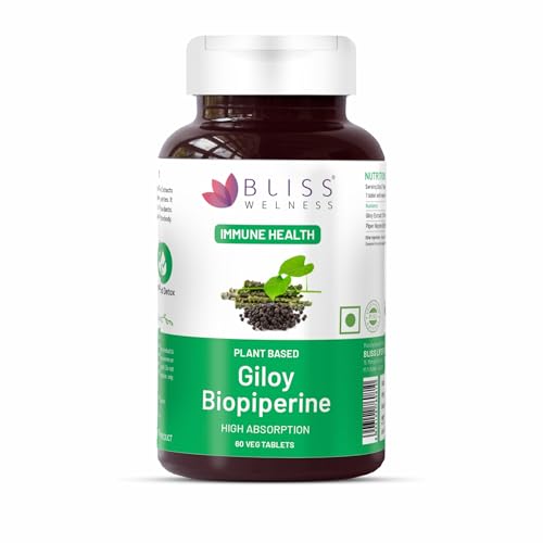 Bliss Welness Immunity Booster Blood Purification | Pure Giloy Extract 1000mg with BioPiperine 95% 1...
