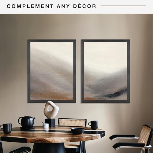MCS Studio Gallery 18x24 Poster Frame Black Woodgrain, Vertical & Horizontal Wall Hanging Large Picture Frame for Photos, Posters & Art Prints (2-Pack)