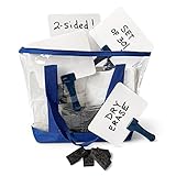 Trainers Warehouse Deluxe Whiteboards Combo Set: 30 Two-Sided Dry-Erase Answer Boards with Tote Bag & Mini Erasers | Sturdy, Easy-to-Hold & Clean, Blue Handles (6" x 7.75")