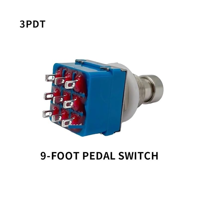 ギタースイッチエフェクト 3PDT 9ピンラッチングストンプペダルフットスイッチ フットスイッチ ブルー 1個