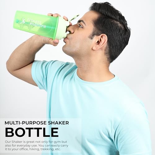 Image of Fitness Mantra 700ml Classic Shaker Bottle for Men & Women [Capacity 700 ml (Lime, 700ml)