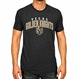 Wright & Ditson NHL Adult Powerplay Heathered Unisex T-Shirt - 100% Cotton - Tagless and Comfortable (Las Vegas Golden Knights - Black Heather, Large)