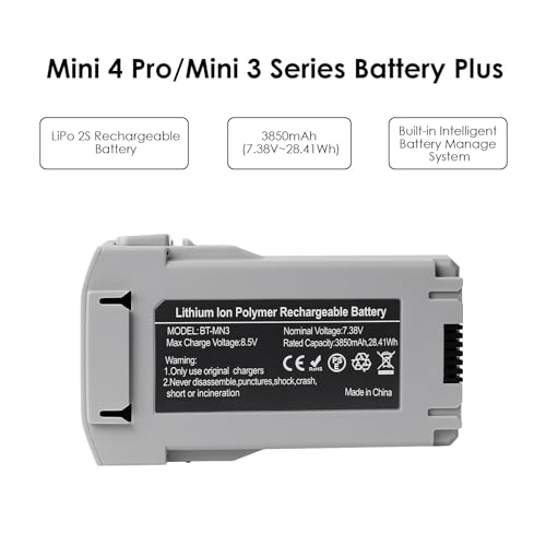 Image of KUWATA Intelligent Flight Battery Plus for DJI Mini 3 /3 Pro /Mini 4 Pro, 3850mAh, 2-Pack, Provides a Max Flight Time of 45 Minutes (Mini 4 Pro) /47 Minutes (Mini 3 Pro) /51 Minutes (Mini 3)