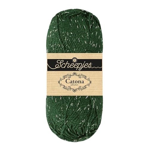 Scheepjes Catona Shine Yarn 50 g (1.76 oz) - 525-S Fir/Silver