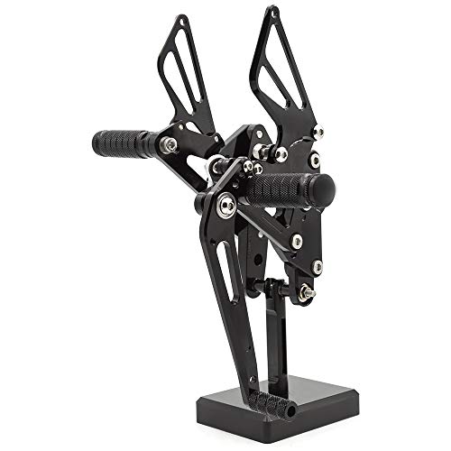 Fxcnc Cnc Fz09 Mt09 Billet Motorcycle Rearset Foot Pegs Rear Set Footrests Fully Adjustable Foot Boards Compatible With Fz-09 Mt-09 2013-2020, Xsr900 2016-2020, Mt09 Tracer 2018-2020 #TOP2