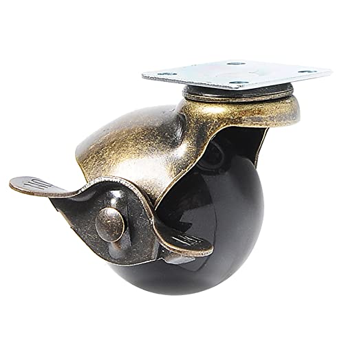 VOANZO 4 Pack 1.5 Inch Ball Caster Wheel 360 Degree Antique Brass Top Plate Casters for Furniture Cabinets Wheelchairs - Image 3